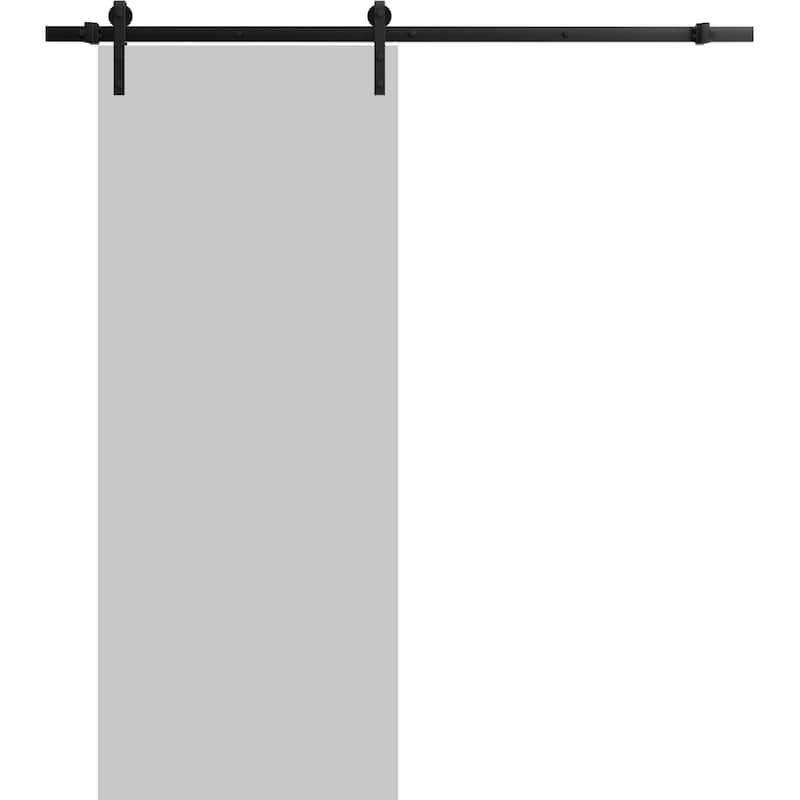 Sturdy Barn Door 18 x 80 inches | Planum 0010 Matte Grey | 6.6FT Rail Hangers Heavy Hardware Set - 42" x 84"