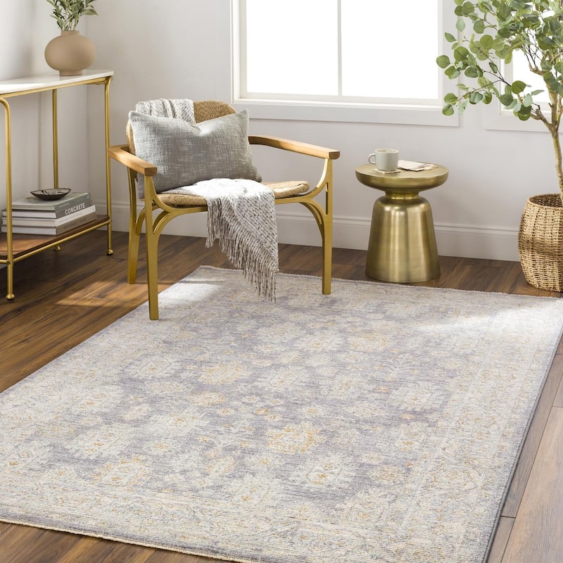 Livabliss Traditional Avant Garde Medallion Area Rug - 5' x 7'5" - Slate Blue