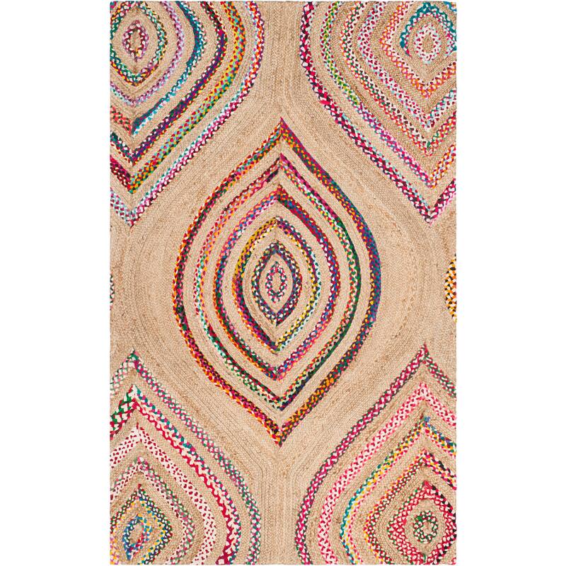 SAFAVIEH Handmade Cape Cod Pirkko Coastal Jute Rug - 6' x 9' - Natural/Multi