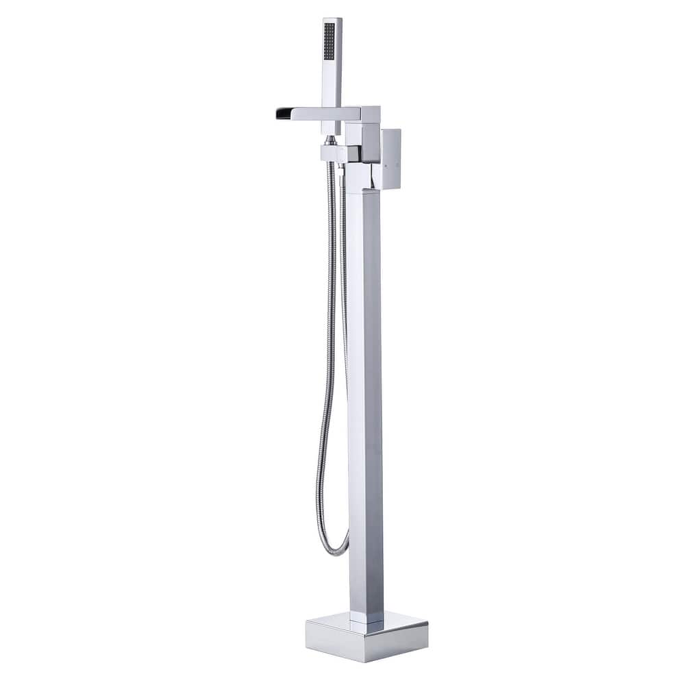 WOWOW Single Handle Freestanding Bathtub Faucet with Handheld Shower