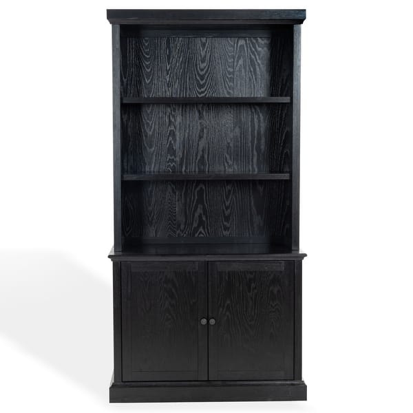 slide 2 of 32, SAFAVIEH Couture Haylina 4-Shelf Wood Bookcase - 40"W x 21"D x 79"H Black