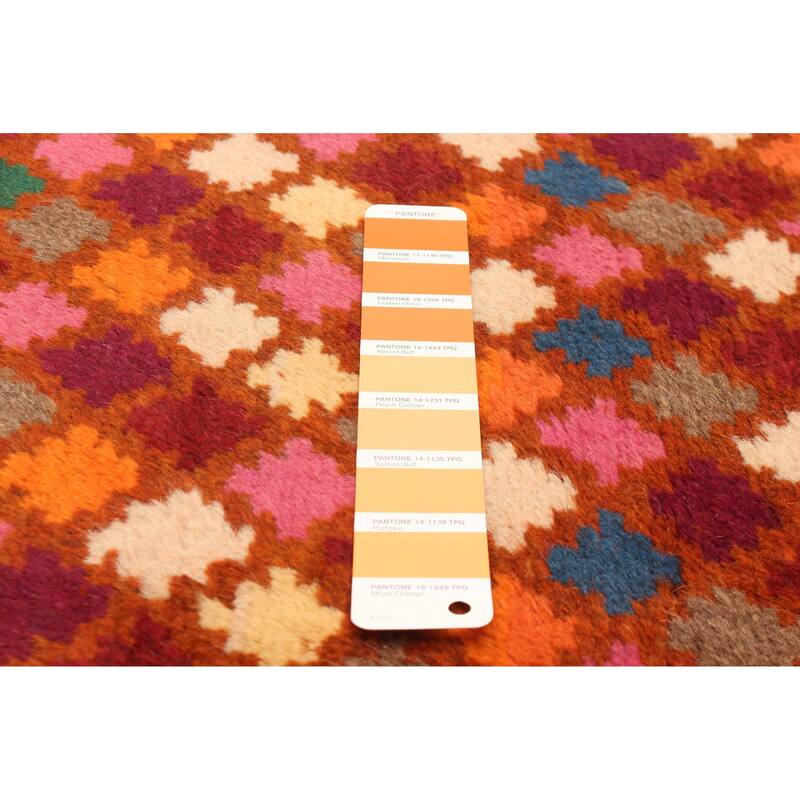 ECARPETGALLERY Hand-knotted Afghan Burnt Orange Wool Rug - 2'9 x 9'7