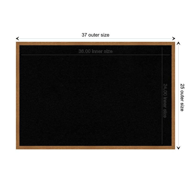 Carlisle Blonde Narrow Wood Framed Black Corkboard Bulletin Board - Board Size 36x24