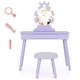 preview thumbnail 6 of 6, 2-in-1 Kids Makeup Vanity Princess Vanity Table & Chair Set w/Lights Purple