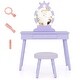 preview thumbnail 30 of 28, Costway Kids Vanity Set Princess Vanity Table & Chair Set with Lighted - See Details