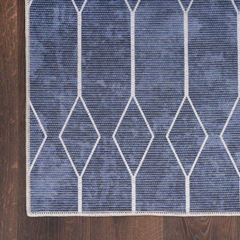 New Concept Washables Indoor only Geometric Machine Washable Area Rug - 7' 10" x 9' 10" - Navy - Rectangle