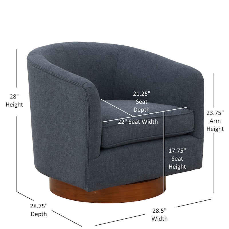 Maxine Chenille Fabric Wood Base Swivel Accent Chair by Greyson Living - 28.5"W x 28.75"D x 28"H