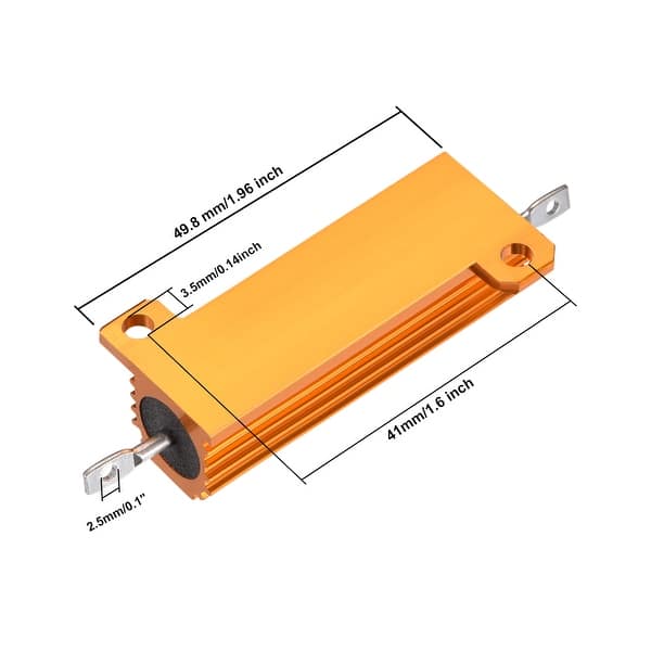 Produktbild von Sourcing Map 2x 50W 1k Ohm Aluminium-Gehäuse Widerstand – Chassis-Montage, Drahtwiderstand, Gold, Für Audio & Industrie