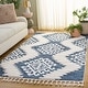 preview thumbnail 127 of 136, SAFAVIEH Moroccan Tassel Shag Iulieana Boho Tribal 2-inch Thick Rug 3' x 5' - Blue/Ivory - Rectangle