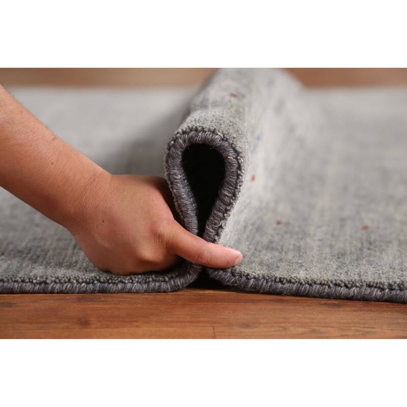 Hand Knotted Oriental 100% Wool Carpet Tribal Animal Pictorial Greys & Charcoal Gabbeh Area Rug - 7' 9'' X 5' 4''