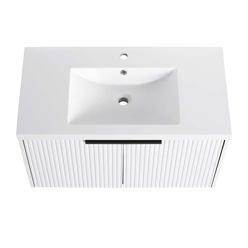 Wall Mounted Bathroom Vanity with Resin Sink