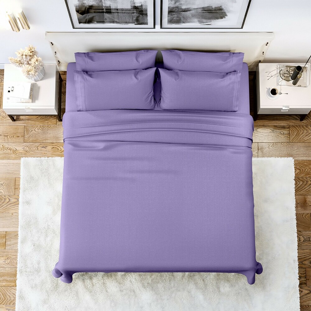 Sweet Dreams 3 Pc Sheet Set ~ Purple Aqua ~ 12" Pocket ~ Twin Sized **NEW** 