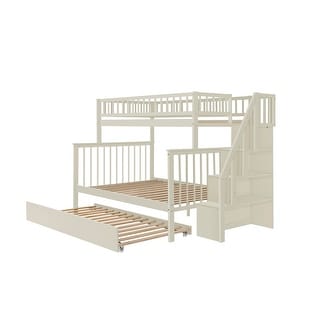 Twin over Full Stairway Bunk Bed with Trundle