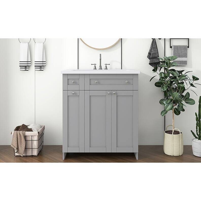 White Bathroom vanity with Single Sink ,Combo Cabinet Undermount Sink