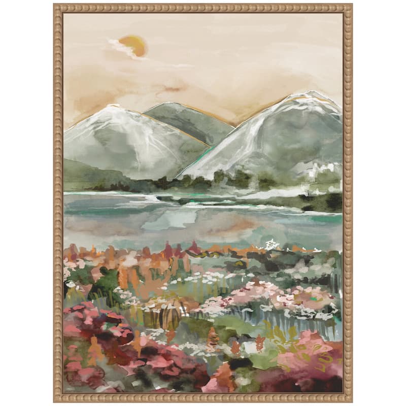 Kate and Laurel Sylvie Neutral Landscape 03 Framed Canvas by Annie Quigley