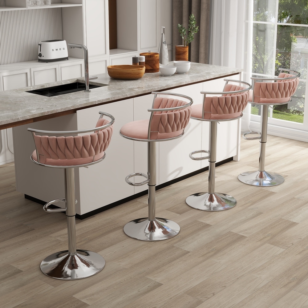 Blush pink store bar stools