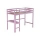preview thumbnail 5 of 29, Elegant Twin High Loft Bed, Rubber Wood Loft Bed with Safety Guardrail, Built-in Desk, Ladde
