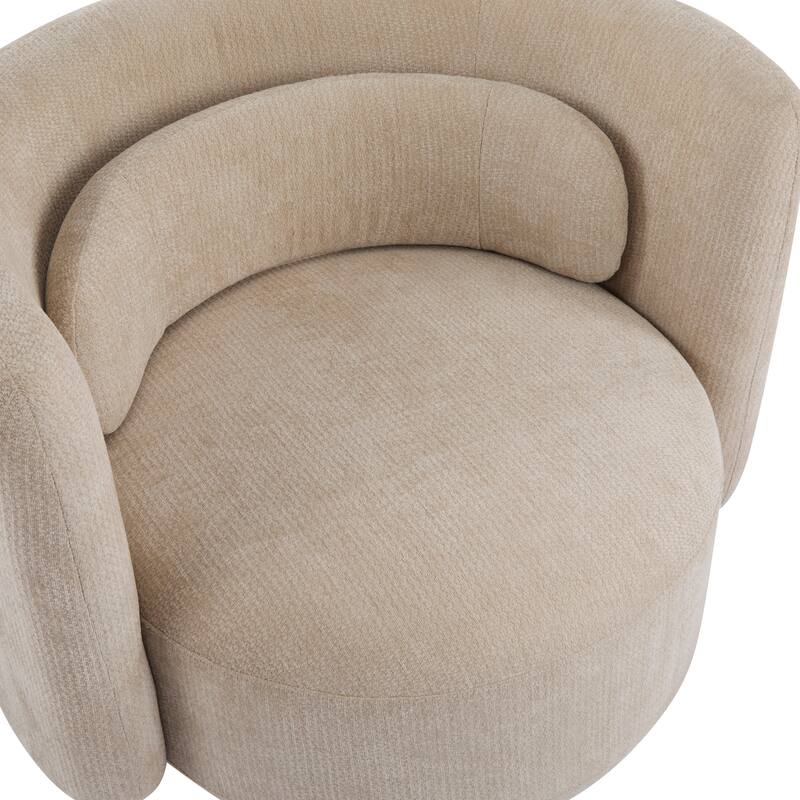 Christopher Knight Home - Swivel Green Fabric Accent Armchair with Lumbar Pillow