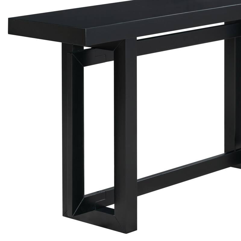 Modern Entryway Console Table with Industrial-inspired Concrete Wood Top, Hallway Foyer Sofa Long Table Entryway Table