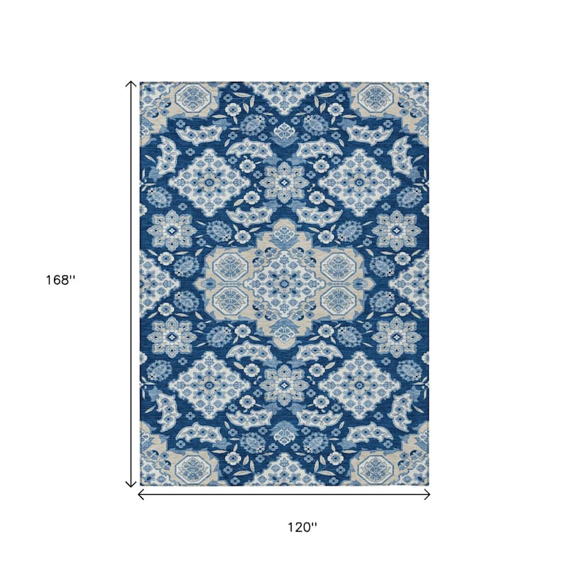 HomeRoots Medallion Traditional Rectangle Outdoor Rug