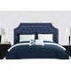 preview thumbnail 2 of 13, Chic Home Malan PU Leather Upholstered Button Tufted Headboard Navy Blue - King
