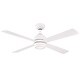 preview thumbnail 1 of 6, Fanimation Kwad 52 inch Indoor Ceiling Fan with LED Light Kit and Remote - Matte White