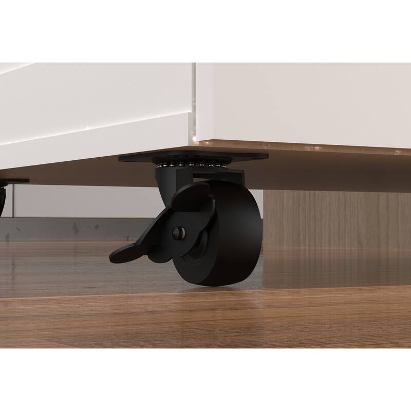 Kitchen Island with Storage on Wheels, Cricut Cart, Small Portable Island, Specialty Coffee Bar Cabinet Buffet Sideboard