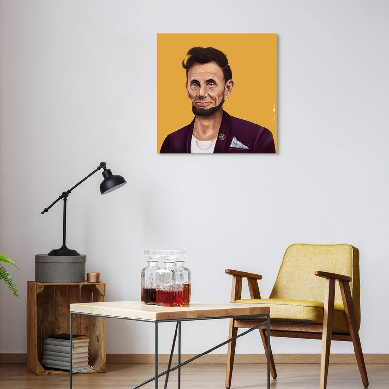 Empire Art Direct Hip Abraham Lincoln Printed Tempered Glass Wall Art - Multi-Color