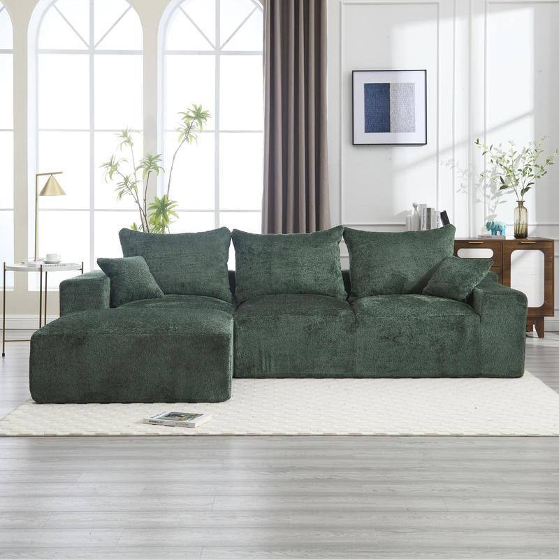 Stylish L-Shaped Sofa,Soft Fabric,Deep Seat and No Assembly