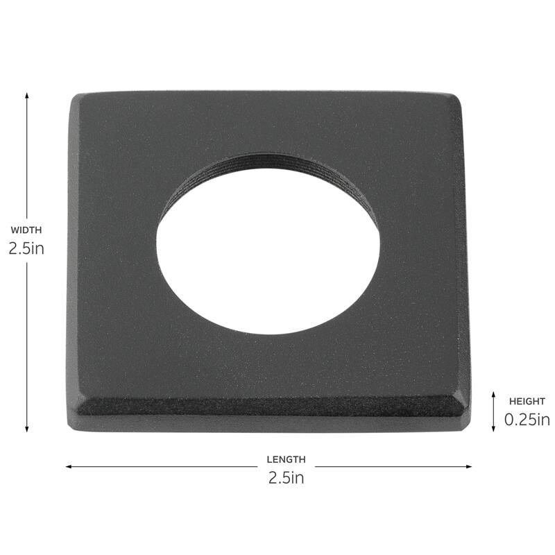 Kichler Lighting LED Mini All-Purpose Square Trim in Black Brass, Landscape Lighting, (2.5" x .25" x 2.5"), 16147BKB - 0.25