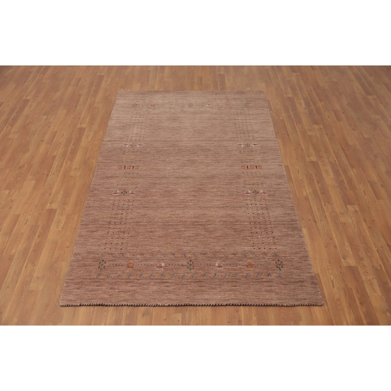 Hand Knotted Oriental 100% Wool Carpet Tribal Animal Pictorial Brown Gabbeh Area Rug - 7' 9'' X 5' 0''
