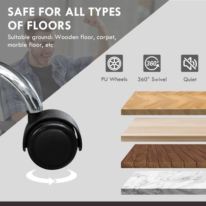 Massage Office Chair with 6 Vibration Points, Heated Reclining PU Leather Computer Chair with Adjustable Height, Footrest