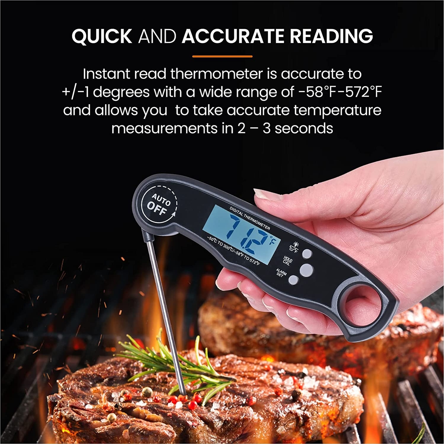 Cheer Collection Bluetooth Instant Read Digital Oven Thermometer