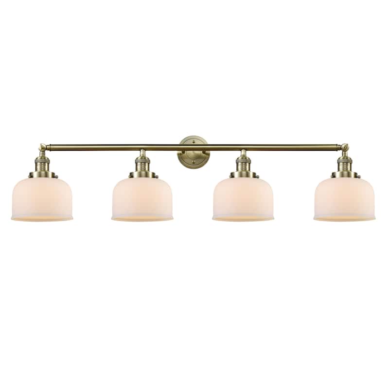 Innovations Lighting 215-10-44 Bell Vanity Bell 4 Light 44" Wide - Antique Brass / Matte White