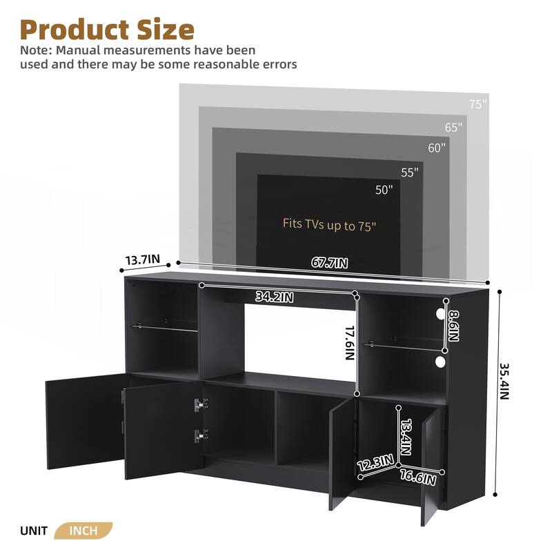 High Gloss TV Stand with LED Lights