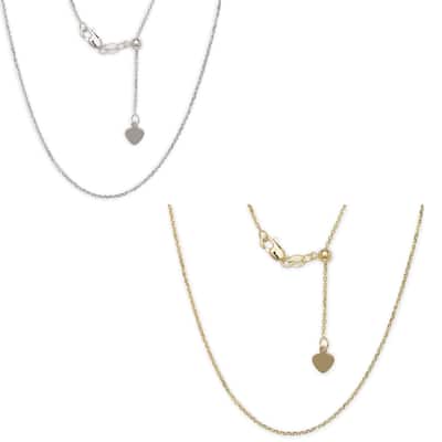 10k Gold Polished Adjustable Cable Chain