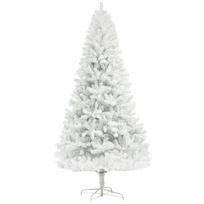 White 6ft Unlit Artificial Christmas Tree, Auto Open with 1000 Branch Tips, Easy Assembly for Holiday Décor