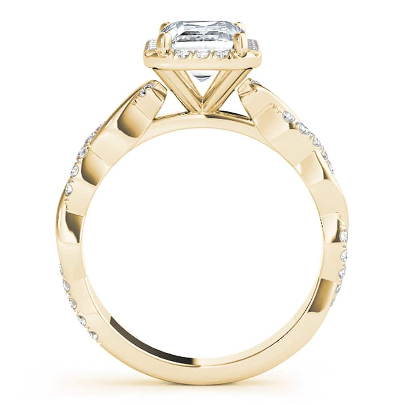 Auriya 14k Yellow Gold Lab Grown Emerald Diamond Halo Engagement Ring 0.50 to 5.00 ct. tw. (F-G VS)