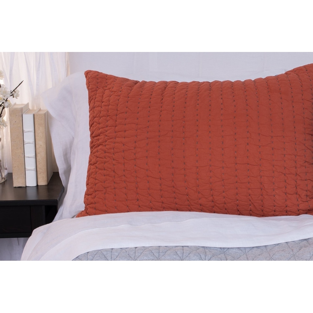 Twain, Cotton, Brick/Charcoal, Quilt
