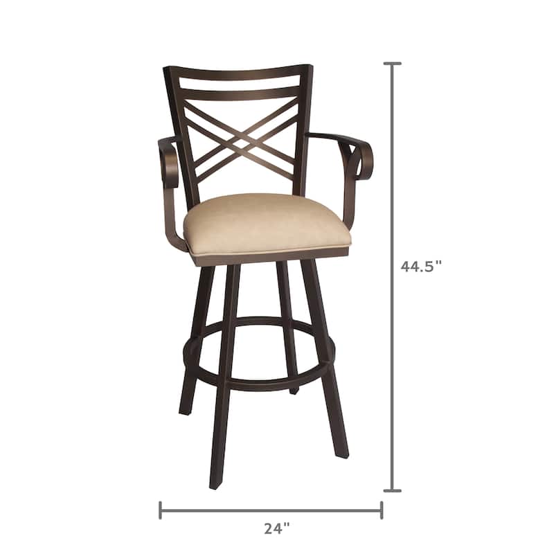 Tempo Furniture Rebecca w/ Arms Swivel 26" Counterstool/30" Barstool by Furnish Theory