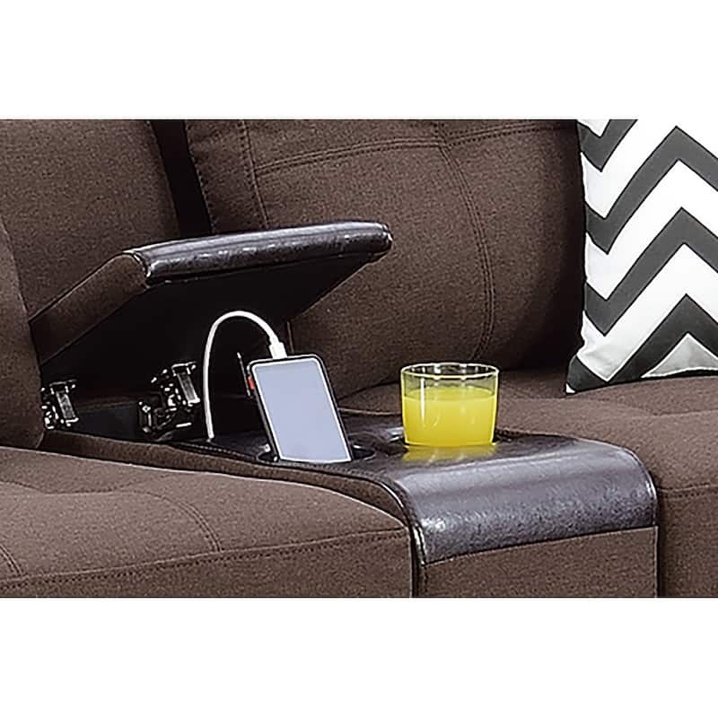 Bobkona Troy Plush Polyfiber 2-piece Sofa and Loveseat Set