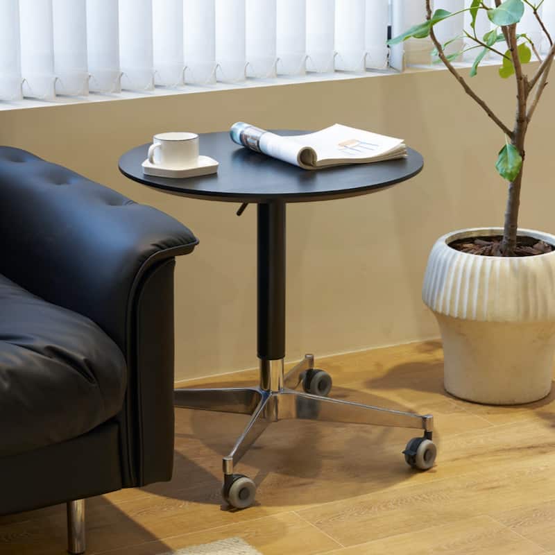 Movable Adjustable Coffee Table 360 Swivel Counter Bar Height Aluminum Star Base Movable