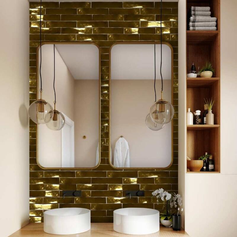 The Tile Life Midas 2x10 Gold Ceramic Wall Tile