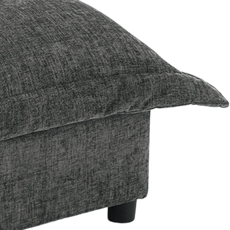 37"W Oversized Upholstered Chenille Rectangle Cloud Ottoman