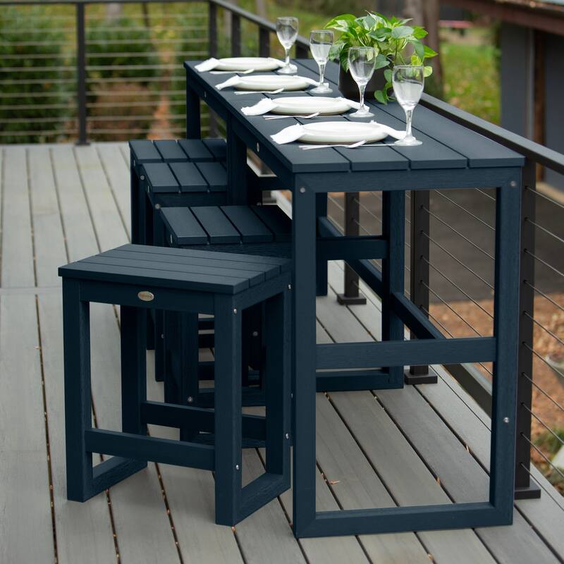 HIGHWOOD Monroe Modern Counter Height Balcony Stool/Table 6-Piece Set - N/A