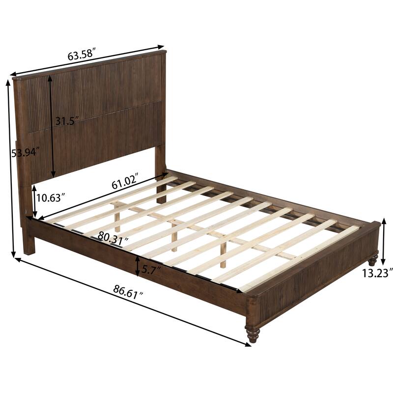 Platm Bed Frame with Headboard