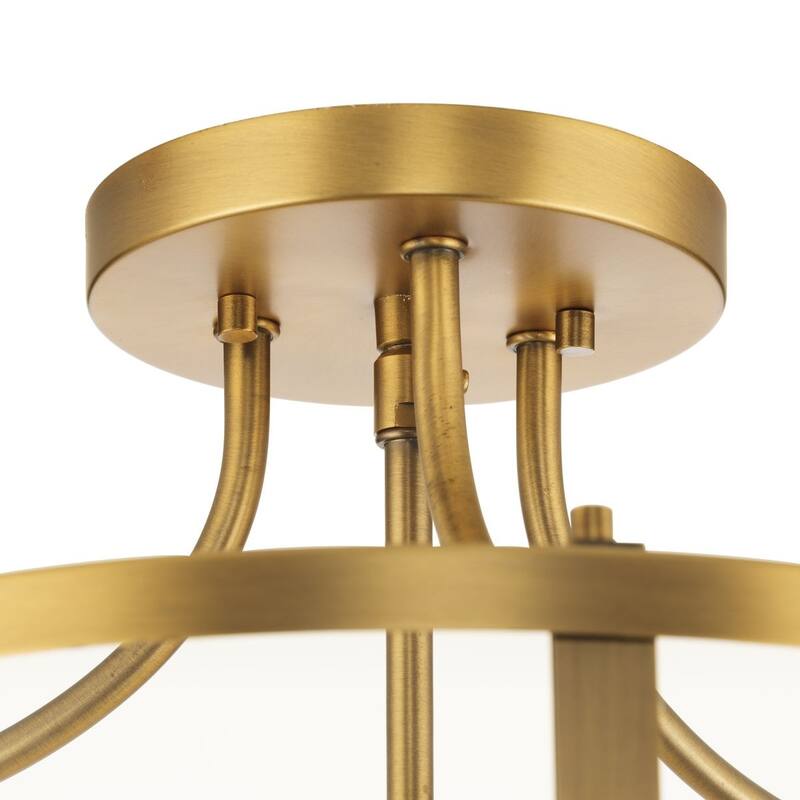 Gilliam Collection 13 in. Three-Light Vintage Brass New Traditional Semi-Flush Mount - 13 in x 13 in x 12.12 in