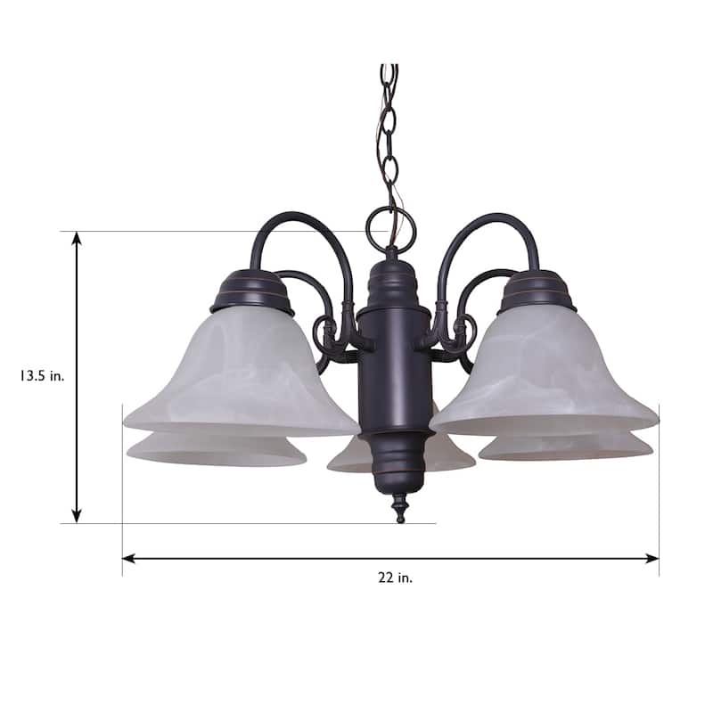 Design House 514455 Millbridge Traditional 5-Light Indoor Dimmable Chandelier