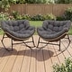 preview thumbnail 35 of 44, Oversized Indoor Outdoor Royal Papasan Rocking Chair, Patio Egg Rocker with Cushions, 450 lb Capacity 2 PCS-Grey
