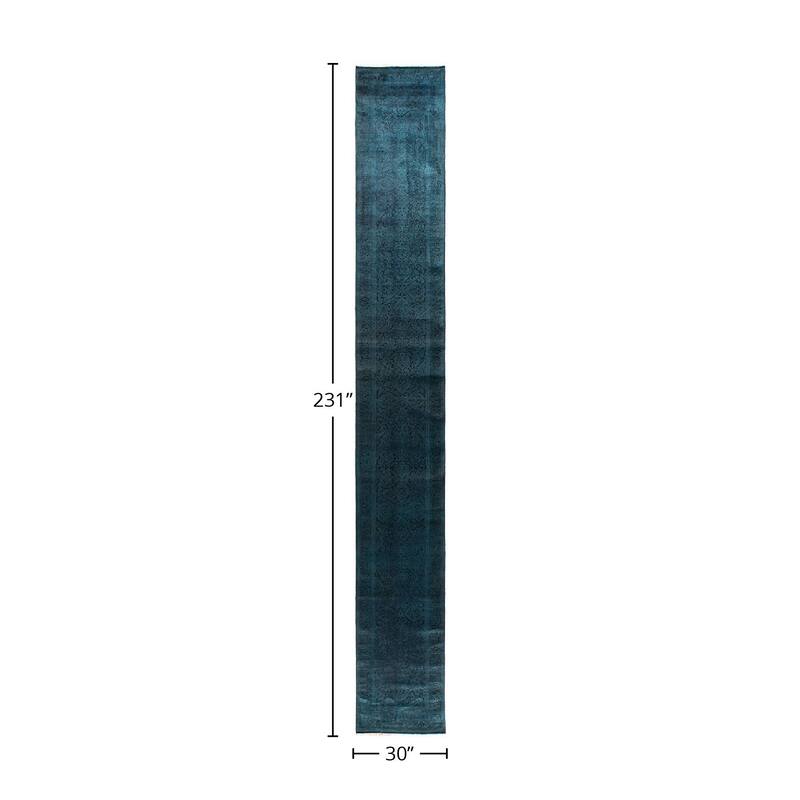 Fine Vibrance, One-of-a-Kind Hand-Knotted Area Rug - Black, 2' 6" x 19' 3" - 2' 6" x 19' 3"
